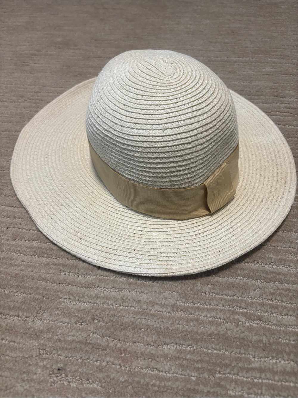 Nordstrom Cream Straw Sun Hat with Tan Band